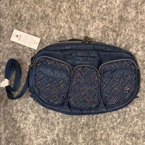 Lug Railcar Navy Blue with Rainbow stitch